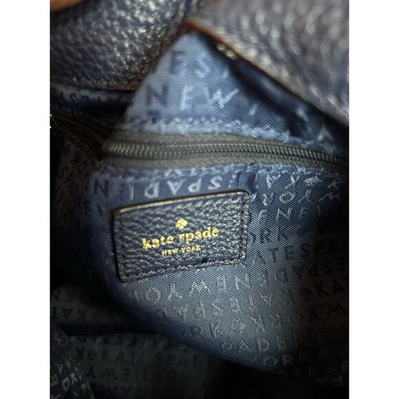 Kate Spade - Wilder Grey Soft Pebble - Navy - Leather Tassel Backpack main image 8